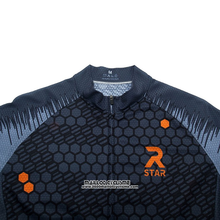 2021 Maillot Cyclisme R Star Profond Gris Manches Courtes et Cuissard